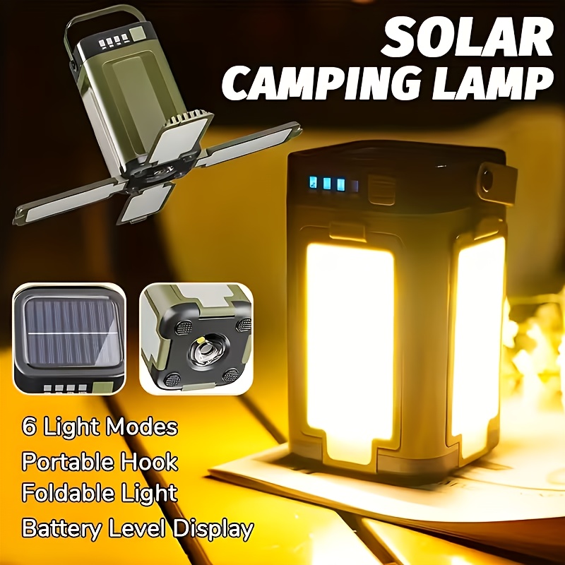 Power Bank - Lampe solaire portable de camping d'extérieur,