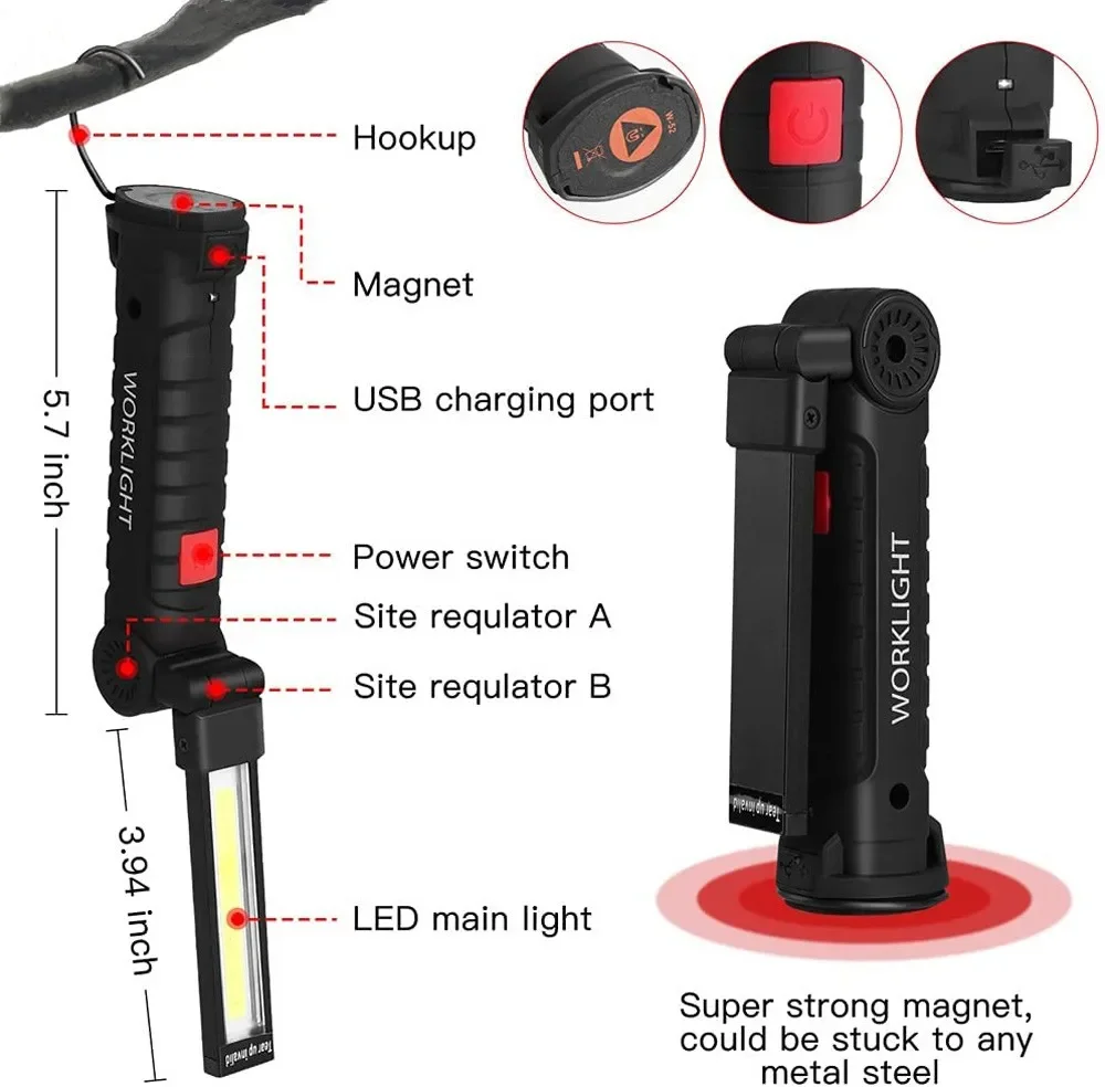 Lampe de poche LED COB Portabl - Power Bank avis et prix