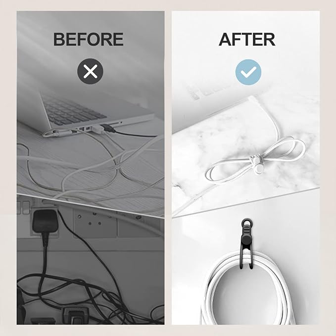 10 attaches-câbles en silicone - Cable Organizer avis et prix
