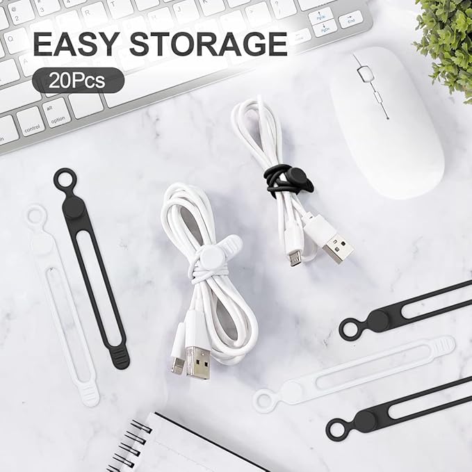 10 attaches-câbles en silicone - Cable Organizer avis et prix