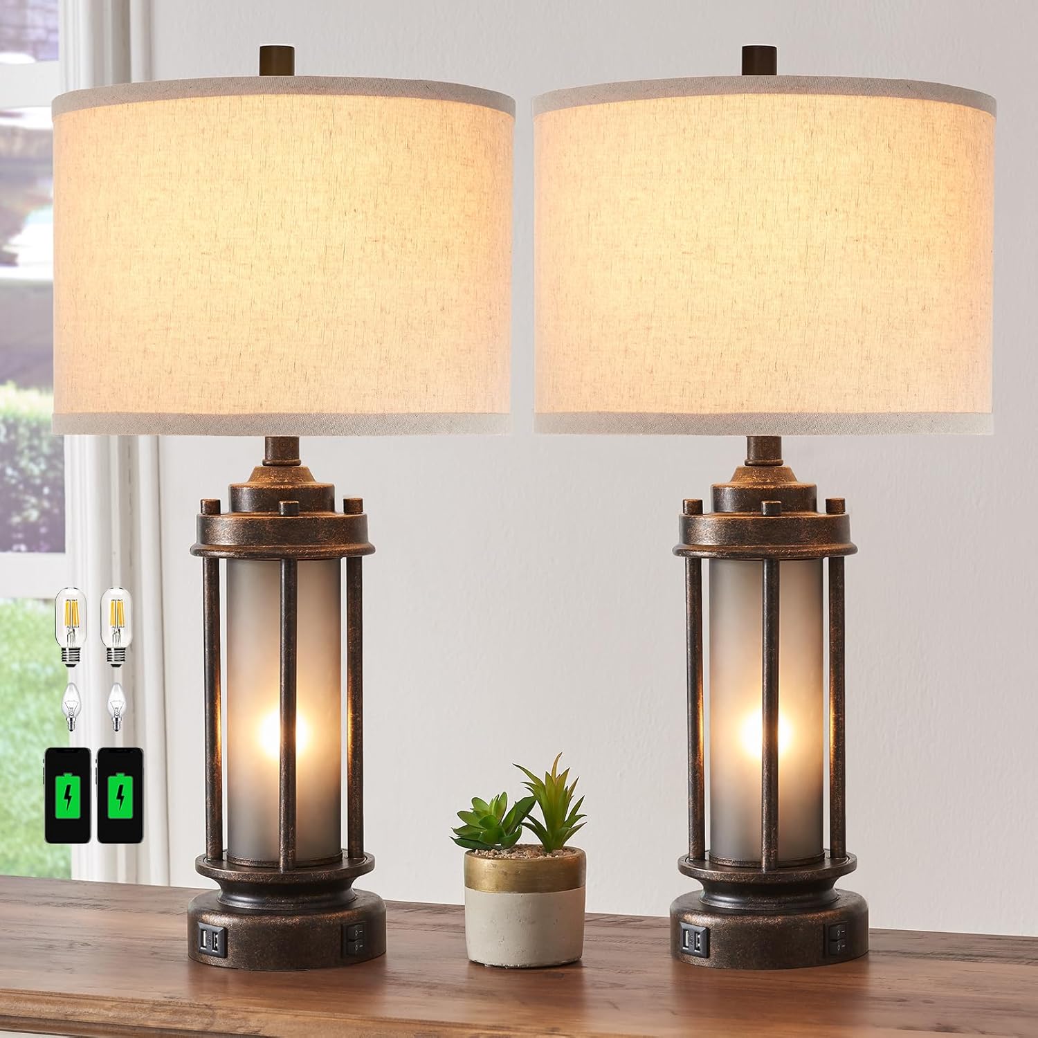 Ensemble de 2 lampes de style  - Usb Charger avis et prix